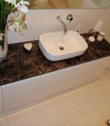  counter top basin with marble bench top