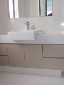 custom vanity design on a plinth