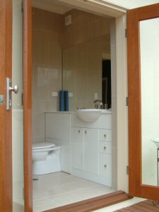custom vanity - wall faced pan and concealed cistern